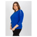 Dámská halenka plus size s 3/4 rukávy - modrá JEDNA