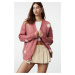 Trendyol Dusty Rose Soft Textured Animal Pattern Knitwear Cardigan