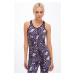 Colourful sports top in geometric shapes / purple