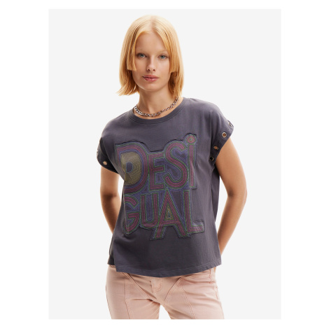 Women's Dark Grey T-Shirt Desigual Berlin - Women