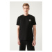 Avva Men's Black Crew Neck Printed Cotton Regular Fit T-shirt