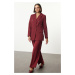 Trendyol Burgundy Button Detailed Blazer Jacket