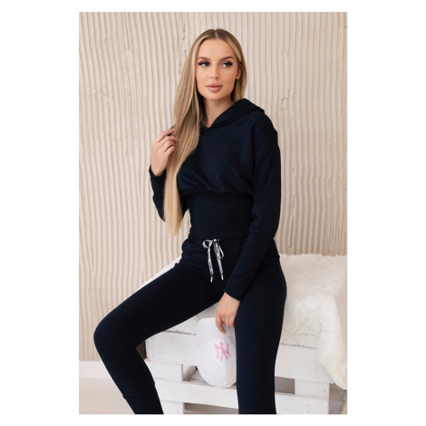 Set with wide cuffs navy blue