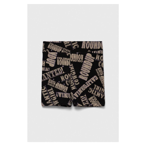 Detské krátke nohavice Sisley čierna farba, vzorované