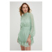 Šaty Answear Lab tyrkysová farba, mini, áčkový strih