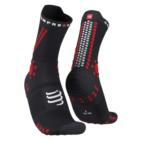 COMPRESSPORT Cyklistické ponožky klasické - PRO RACING 4.0 TRAIL - čierna/červená