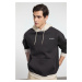 Trendyol Anthracite Oversize/Wide Cut Hooded Fleece Inside Color Block Embroidered Sweatshirt