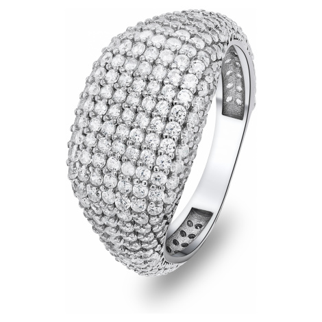 Brilio Silver Luxusný strieborný prsteň so zirkónmi RI019W 52 mm