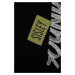 Detské bavlnené tepláky Sisley čierna farba, s potlačou