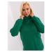 Dark green women's sweater plus size with zippers