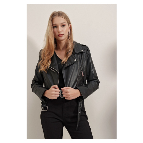 Bigdart 1029 Biker Faux Leather Jacket - Black