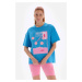 Dagi Blue Women's Printed T-Shirt Tennis Club