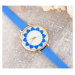 Dámske hodinky so srdiečkami v modrej farbe