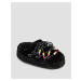 Dámske čierne Kožušinové Papuče Moon Boot Mule Faux Fur Beads