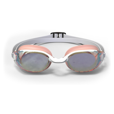Plavecké okuliare BFit zrkadlové sklá jednotná veľkosť bielo-ružové NABAIJI