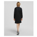 Šaty Karl Lagerfeld Logo Poplin Sleeve Sweatdress Čierna