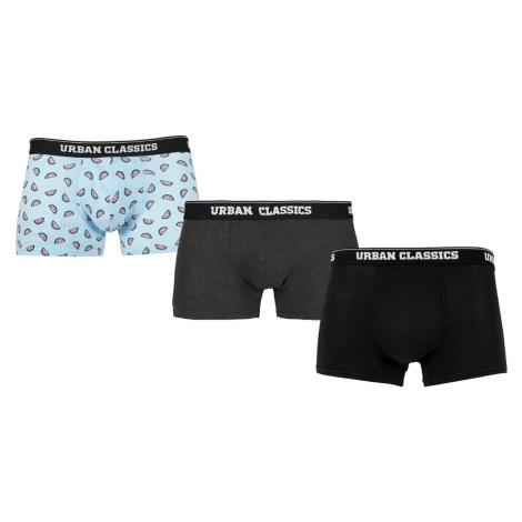 Men's 3-Pack Boxer Shorts Watermelon/Grey/Black Urban Classics