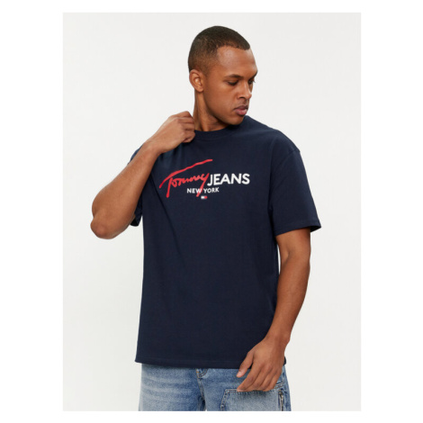 Tommy Jeans Tričko Spray Pop Color DM0DM18572 Tmavomodrá Regular Fit Tommy Hilfiger