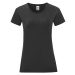 Iconic Black Women's T-shirt in combed cotton Fruit of the Loom