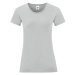 Iconic Grey Women's T-shirt in combed cotton Fruit of the Loom