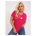 Plus size cotton fuchsia blouse