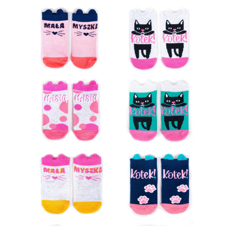Bavlněné dětské dívčí ponožky vzory barvy Pink 1416 model 17273556 - Yoclub