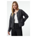 Trendyol Anthracite Boucle Pocket Knitwear Cardigan