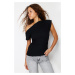 Trendyol Black Boat Neck Fitted Woven Blouse