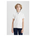 DEFACTO Boys High Neck Pique Short Sleeve Polo T-Shirt