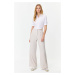 Trendyol Gray Wide Leg/Wide Leg Pleated Woven Trousers