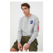 Mikina Alpha Industries Space Shuttle Sweater 178307.17, pánska, šedá farba, s potlačou