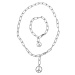 Urban Classics Y Chain Peace Pendant Necklace And Bracelet silver