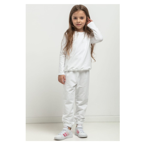 Biele dievčenské joggers nohavice mama a dcéra MMD38 - white Tessita