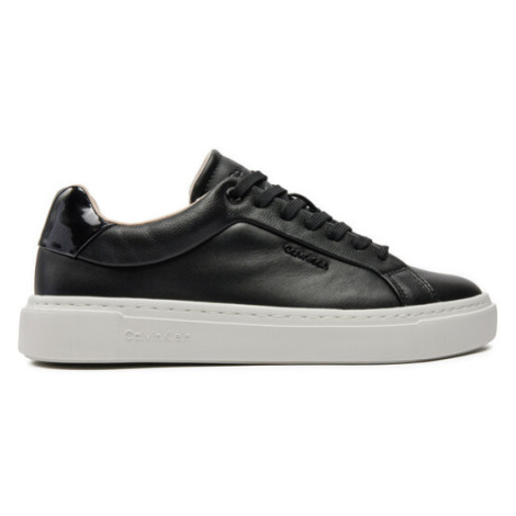 Calvin Klein Sneakersy Cupsole Lace Up W/Ml Lth HW0HW02119 Čierna