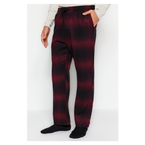 Trendyol Men's Black Plaid Comfortable Fit Lumberjack Weave Pajama Bottoms.