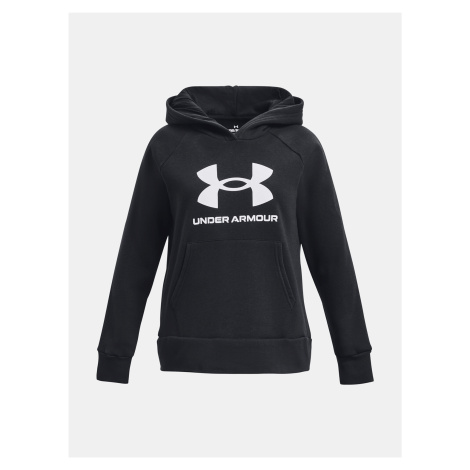 Čierna dievčenská mikina s kapucňou Under Armour Rival