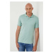 Bavlnené polo tričko Calvin Klein zelená farba,jednofarebné,K10K111657
