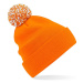 Beechfield Zimná čiapka s brmbolcom B450 Orange