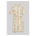 ŠATY GANT REL PALM PRINT LINEN SHIRT DRESS DRY SAND