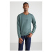 GRIMELANGE Olivier Men's Regular Fit Green Sweatshirt with Embroidery on the Front