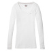 Tommy Jeans Tričko - TJW ORIGINAL RIB LONGSLEEVE biele