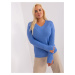 Blue Plus Size Fitted Sweater