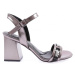 DGN 809-23y Women's Strapless Heeled Sandals with Stones.