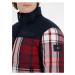 Červeno-modrá pánska zimná prešívaná bunda Tommy Hilfiger New York Check Puffer Jacket