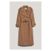 KABÁT GANT MONOGRAM JACQUARD TRENCH COAT DARK KHAKI