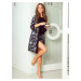 Bathrobe Eldar First Lady Shanti S-XL black-flowers 1