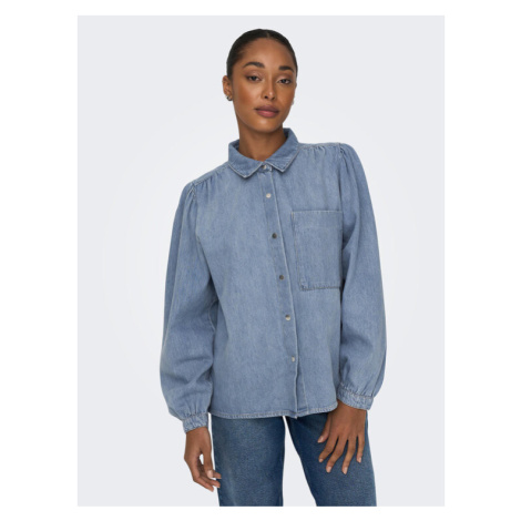 ONLY džínsová košeľa 15267501 Modrá Standard Fit