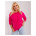 Plus size fuchsia blouse with pocket