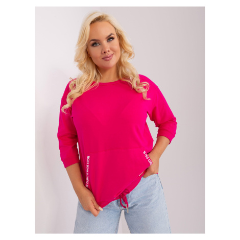 Fuchsia blouse plus sizes with pocket