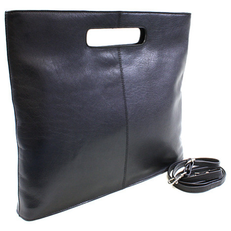 Čierna kožená zipsová kabelka 212-9123-60 Arwel